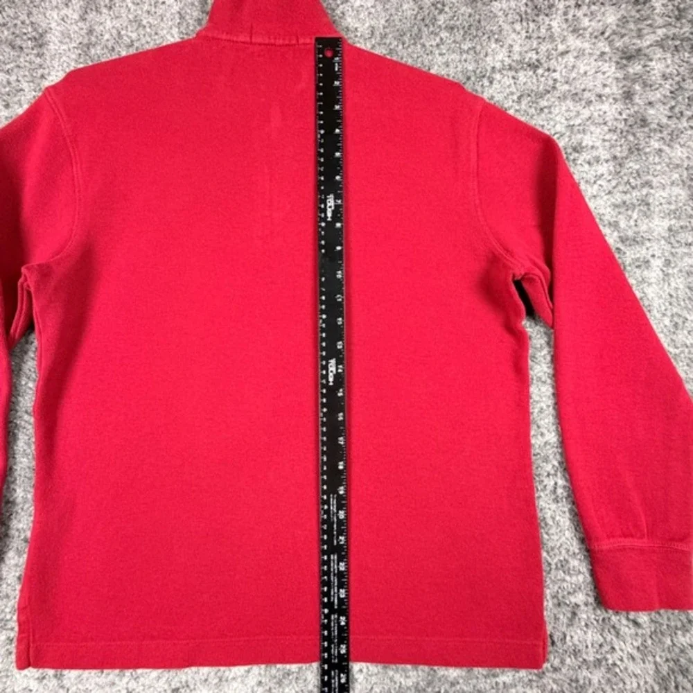 Polo Ralph Lauren Men's Size M Red Estate Rib Pony‎ Cotton 1/4 Pullover Sweater